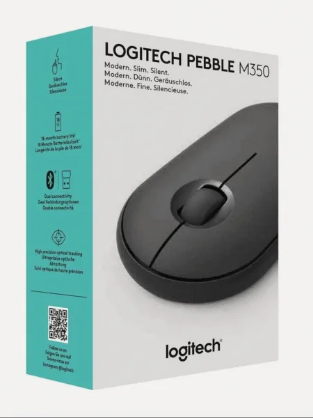 Мышь беспроводная Logitech Pebble M350, черная